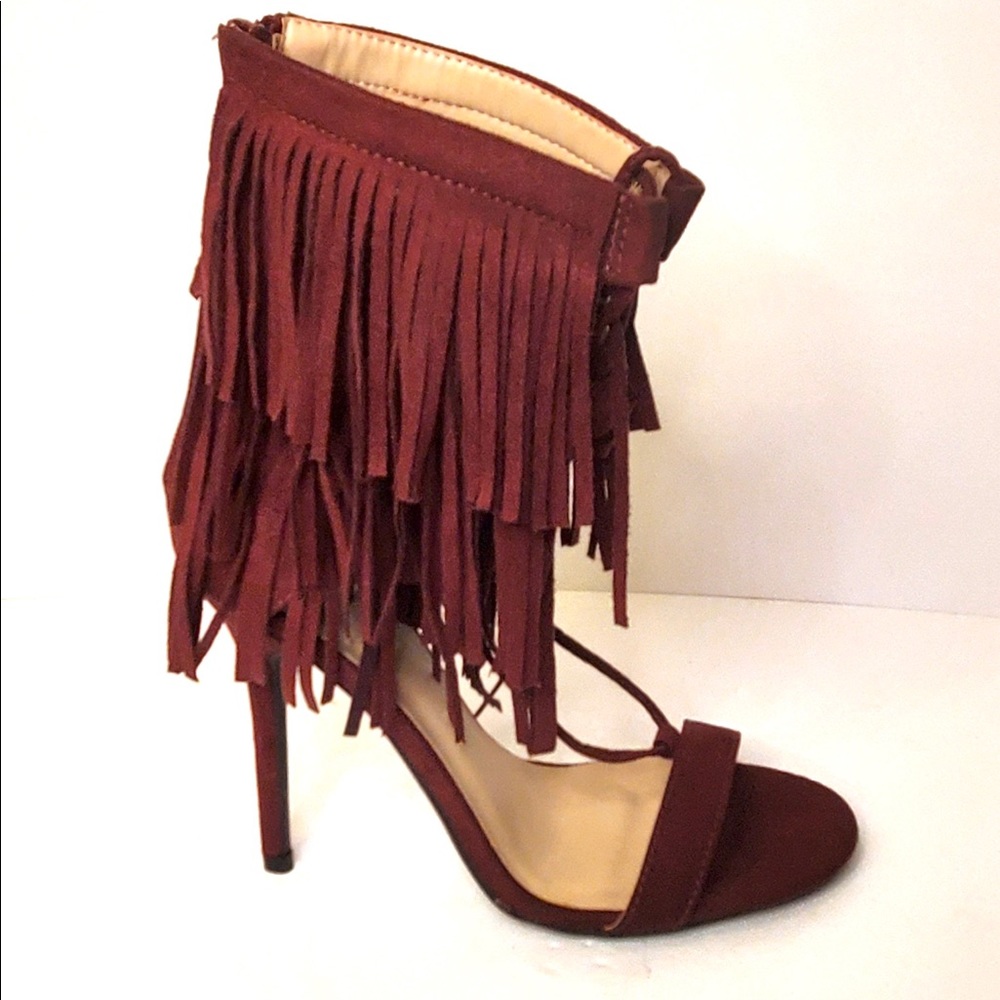 Quipid burgundy high heels